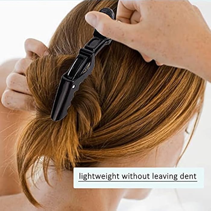 Wendergo 6 Peices Crocodile Hair Sectioning Clips Hairdressing Clips Professional Styling Hair Barrette Plastic Hair Clips for Women and Girls Salon Home Use (Black) - Image 5
